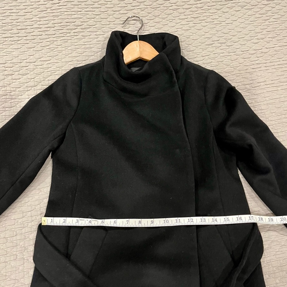 NWT Ann Taylor XXSP Black Petite Wool Blend Belted
Funnel Neck Coat - Picture 14 of 14
